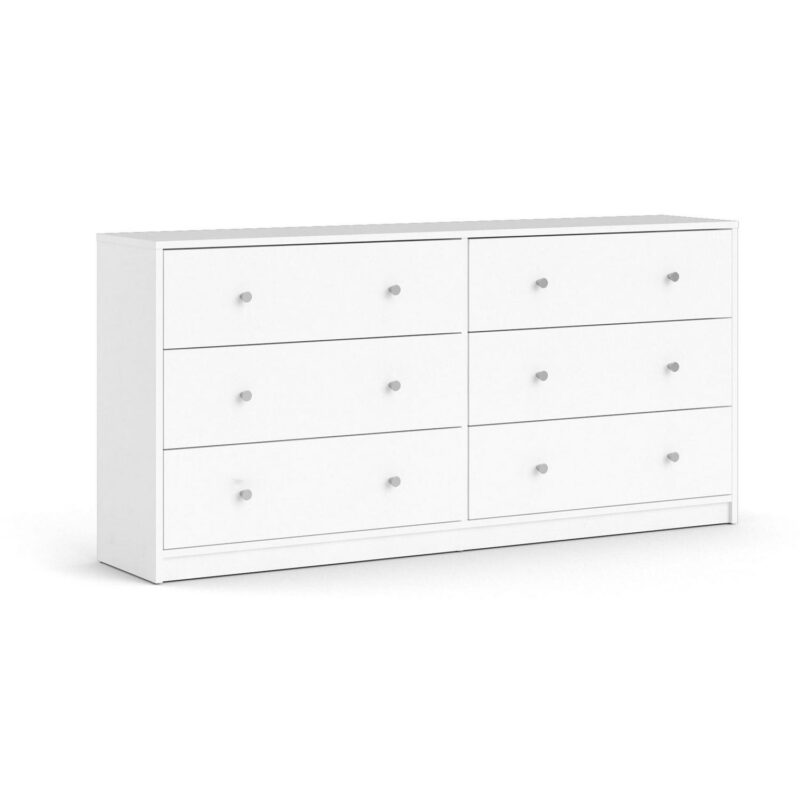 Tvilum Portland Contemporary 6 Drawer Double Dresser in White - Image 14