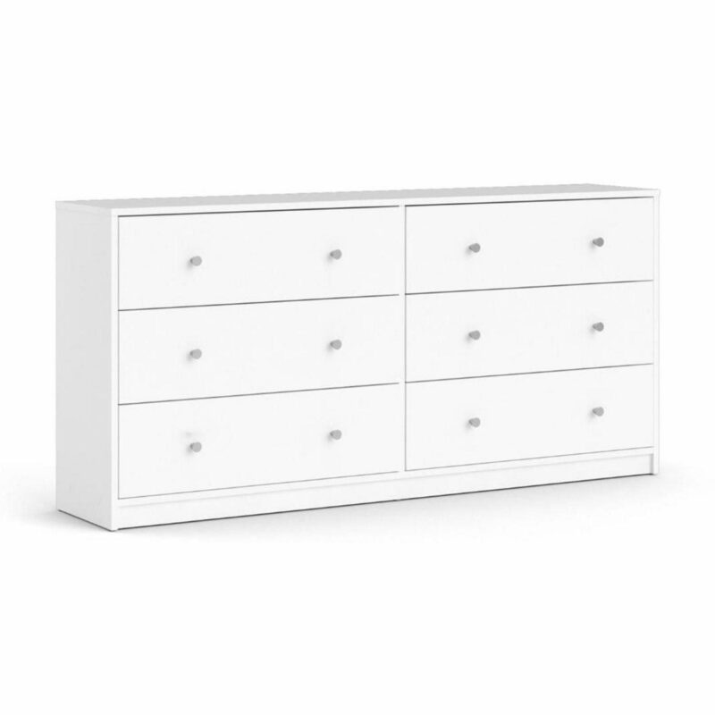 Tvilum Portland Contemporary 6 Drawer Double Dresser in White - Image 10