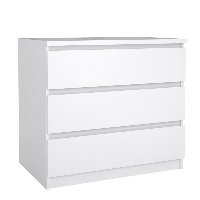 Tvilum Scottsdale 3 Drawer Chest Dresser for Adults, White High Gloss - Image 8