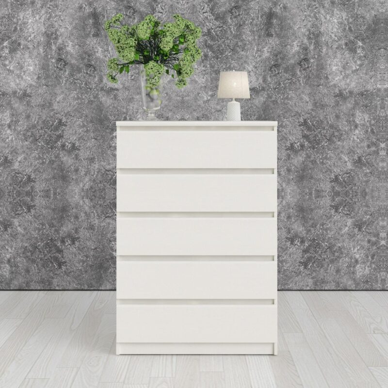 Tvilum Scottsdale 5 Drawer Chest Dresser for Adults, White Woodgrain - Image 12
