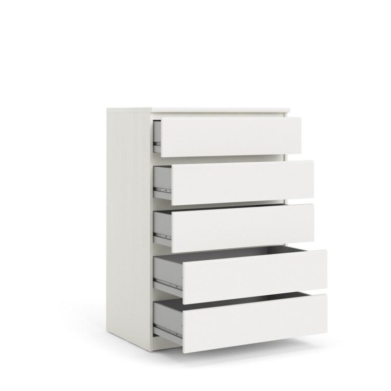 Tvilum Scottsdale 5 Drawer Chest Dresser for Adults, White Woodgrain - Image 4