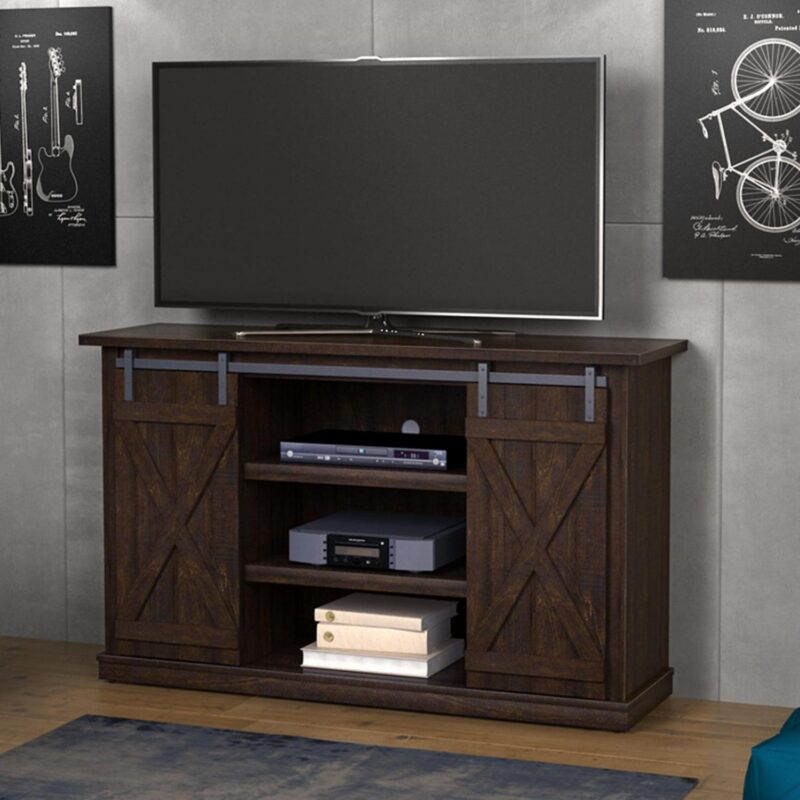 Twin Star Home Terryville Barn Door TV Stand for TVs up to 60 , Espresso - Image 8