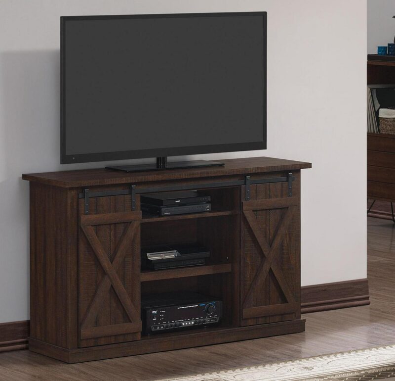 Twin Star Home Terryville Barn Door TV Stand for TVs up to 60 , Espresso - Image 4