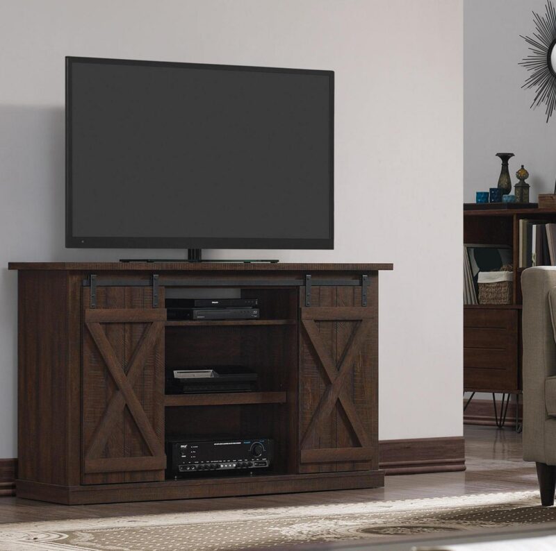 Twin Star Home Terryville Barn Door TV Stand for TVs up to 60 , Espresso