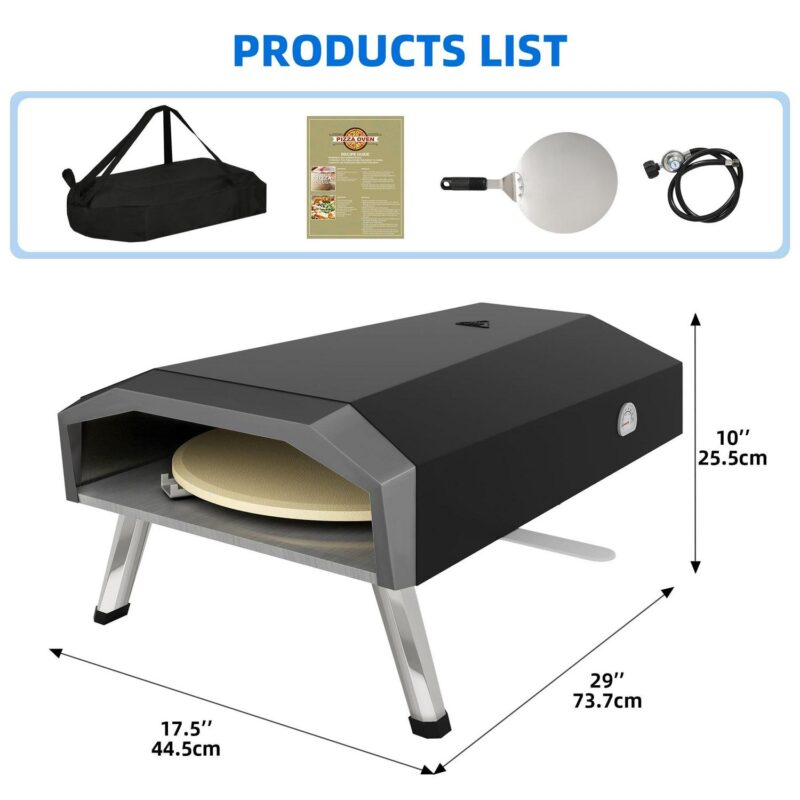 Uforic 13  Portable Propane Pizza Oven with Built-in Thermometer, Outdoor Gas Pizza Oven Maker with Rotating - Image 5