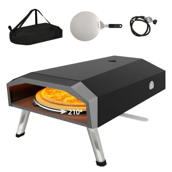 Uforic 13  Portable Propane Pizza Oven with Built-in Thermometer, Outdoor Gas Pizza Oven Maker with Rotating