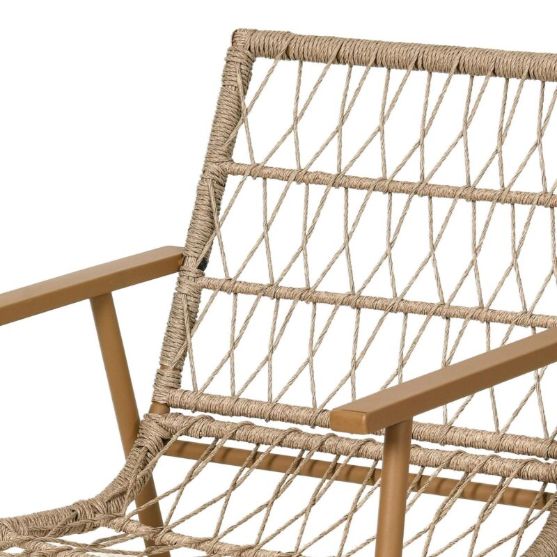 Uforic 5 Piece Rattan Wicker Patio Bistro Set,Outdoor Conversation Set with 2 Ottomans and Square Coffee Side Table,Patio Furniture for Yard and Garden - Beige - Image 8