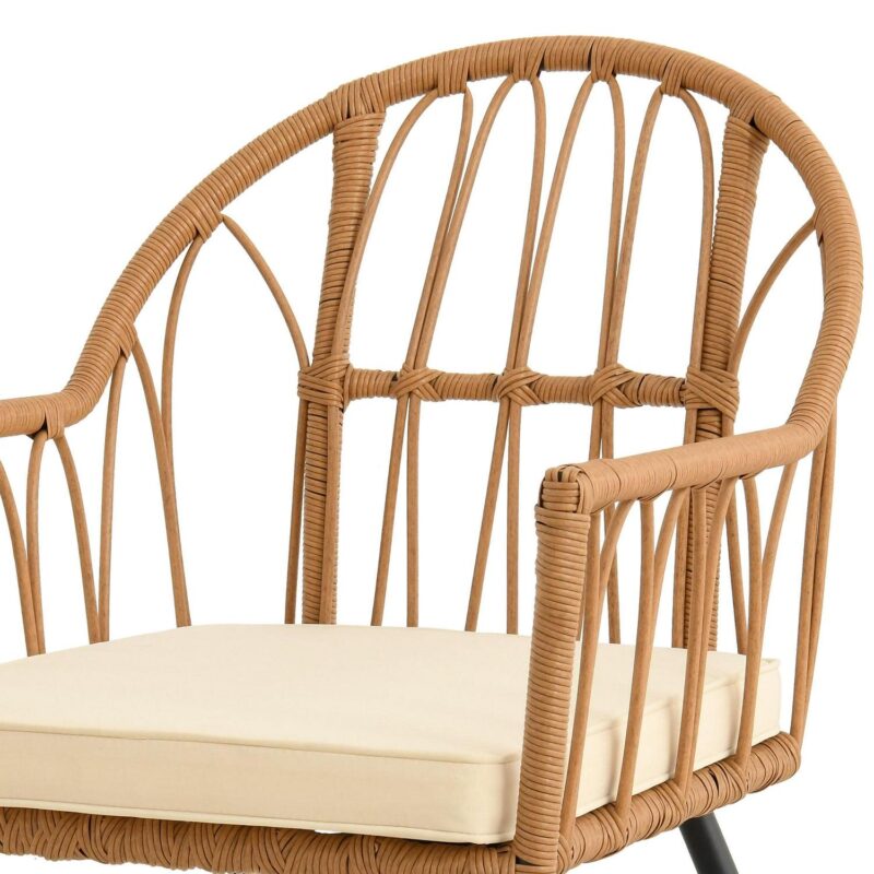 Uforic 5 Pieces Outdoor Patio Dining Table Set, 4 Rattan Wicker Dining Chair and ROUND Dining Table with Umbrella Hole for Garden, Lawn,Patios, Backyard - Image 10