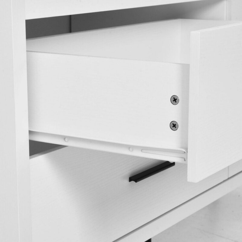 Uforic 6-Drawer Double Wood Dresser Storage Cabinet, Chest of Drawers for Bedroom, White - Image 8