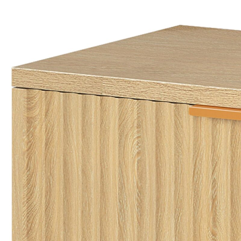 Uforic 6 Drawers Fluted Double Dresser, MDF Chest of Drawer Storage Cabinet, Natural - Image 7