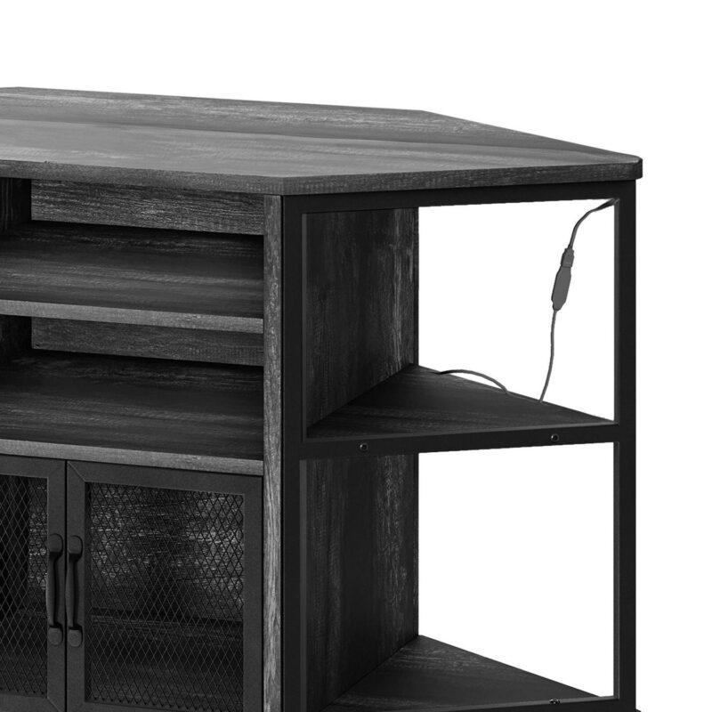 Uforic Corner TV Stand, LED-Lit Entertainment Center for TVs up to 55 Inches for Living Room - Image 8