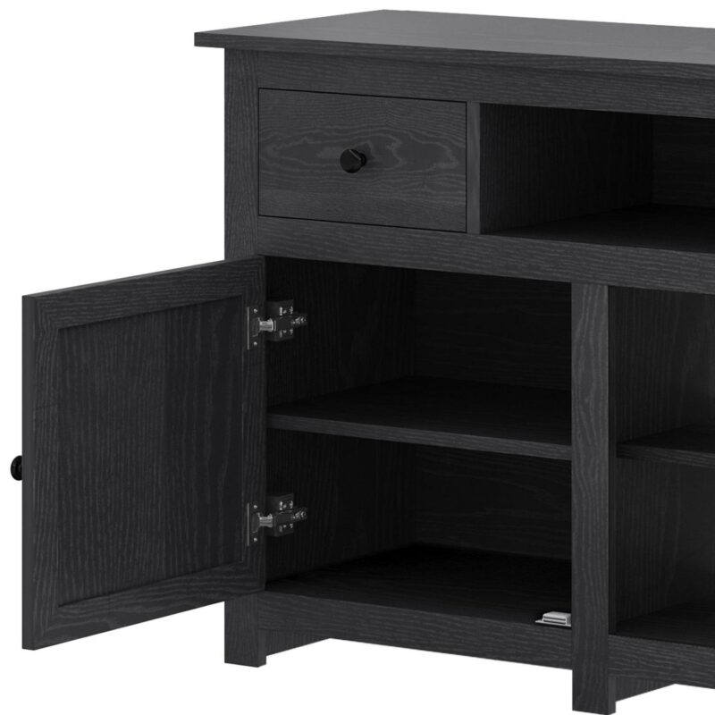 Uforic Farmhouse TV Stand for 75/80 Inch TV, Rustic Entertainment Center with Power Outlet, Storage Drawers, TV Console for Living Room, Black - Image 8