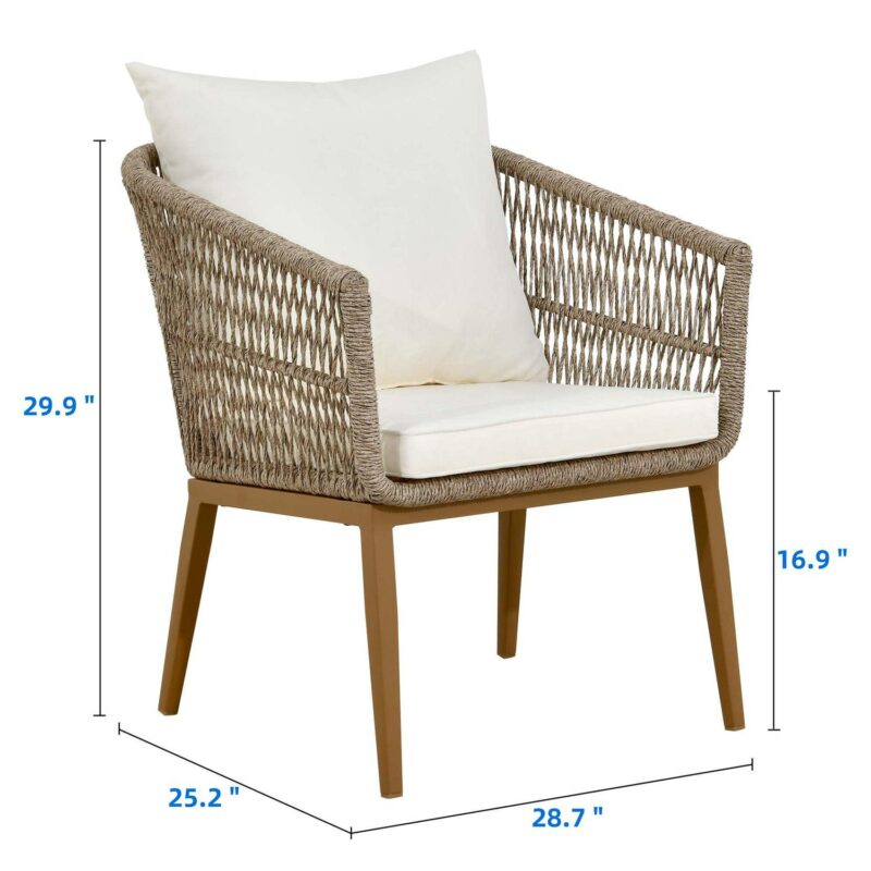 Uforic Patio Conversation Sets,Outdoor Furniture Sofa Set - PE Rattan Armchair Seating,L-Shaped Patio Sofa and Wicker Table and Cushions - Beige and Brown - Image 10