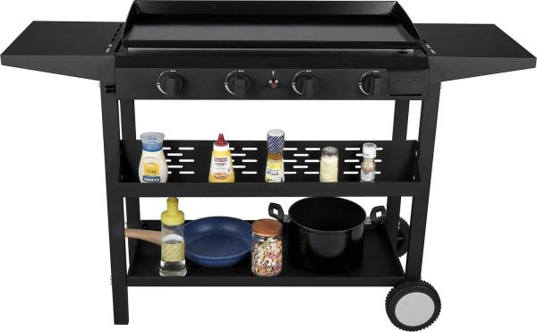 Vebreda 4-Burner 30  Griddle Propane Gas Grill, Black