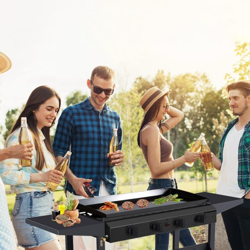 Vebreda 4-Burner 30  Griddle Propane Gas Grill, Black - Image 2