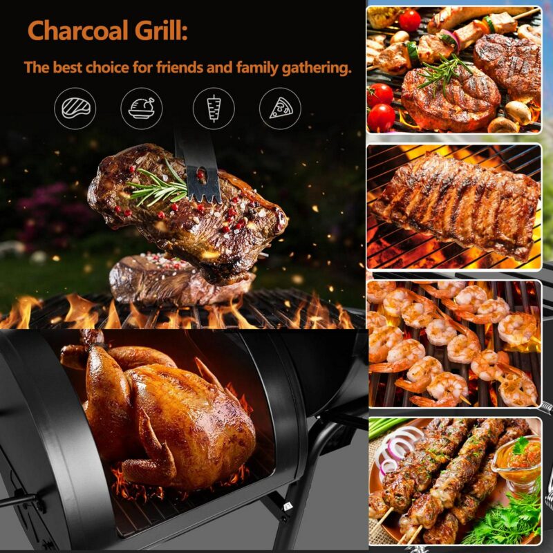 Vebreda Outdoor BBQ Grill Charcoal Barbecue Pit Patio Backyard Meat Cooker Smoker - Image 3