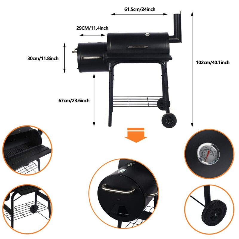 Vebreda Outdoor BBQ Grill Charcoal Barbecue Pit Patio Backyard Meat Cooker Smoker - Image 5