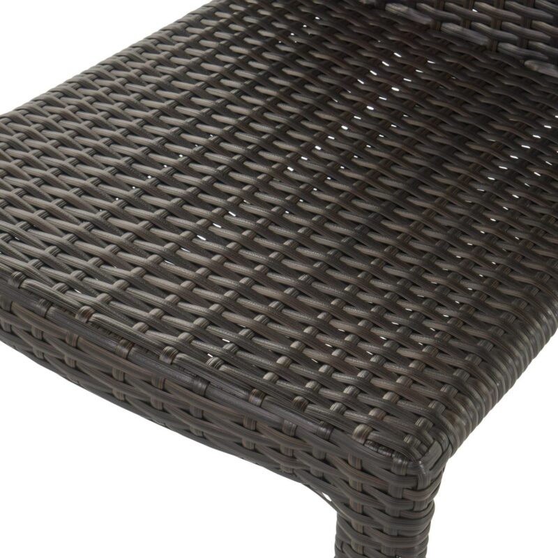 Vera Outdoor Wicker Armless Stacking Chairs with an Aluminum Frame, Set of 4, Multibrown - Image 4