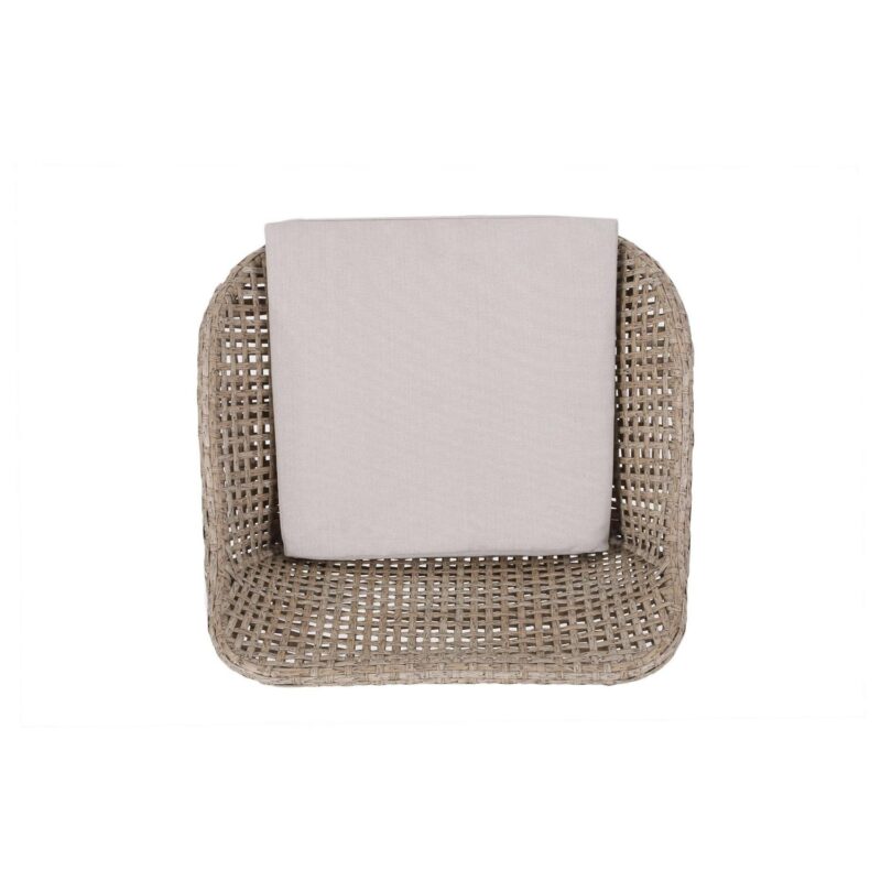 Verano Wicker and Metal Outdoor Barstools with Cushion, Set of 4, Mixed Brown and Beige - Image 11