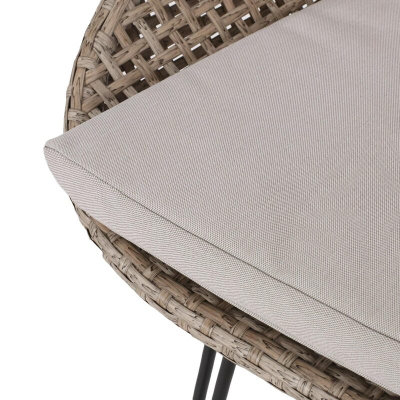 Verano Wicker and Metal Outdoor Barstools with Cushion, Set of 4, Mixed Brown and Beige - Image 9
