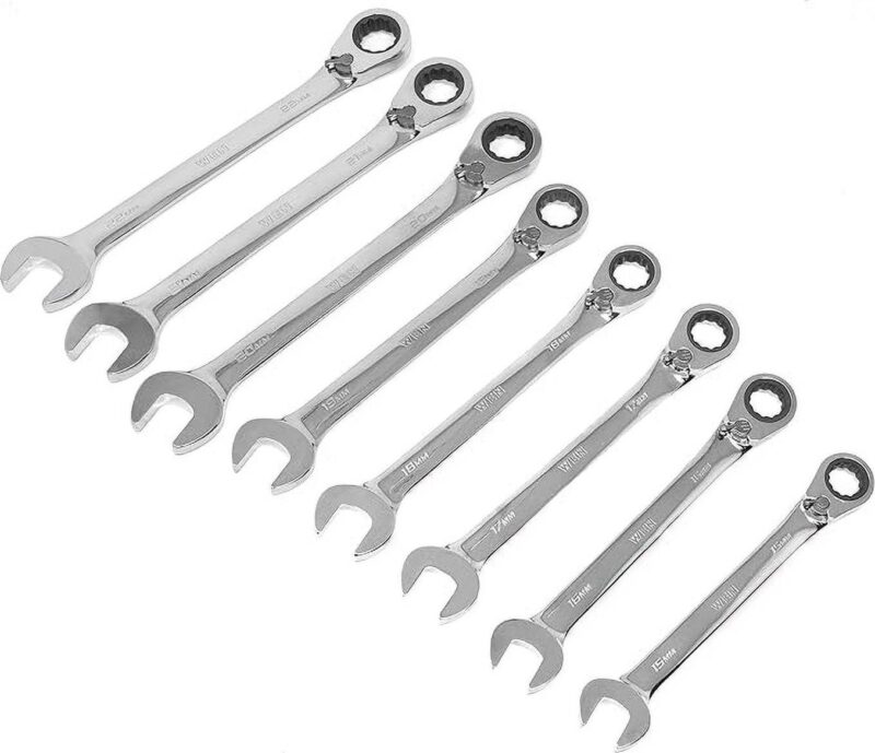 WEN 16-Piece Professional-Grade Reversible Ratcheting Metric Combination Wrench Set with Storage Pouch - Image 3