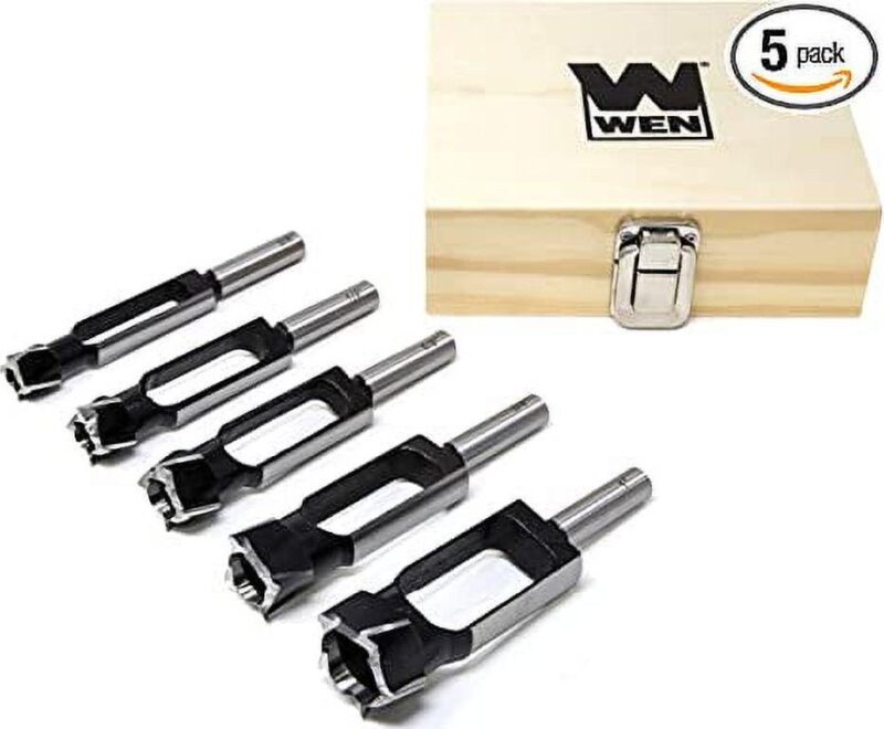 WEN 5-Piece Tenon and Deep Plug Cutter Drill Bit Set with Carrying Case