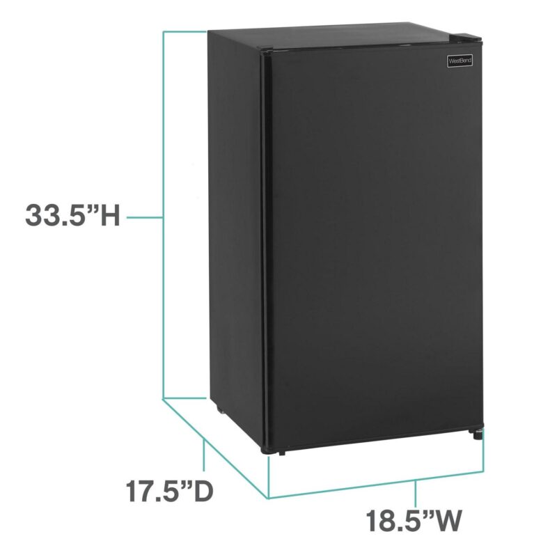 West Bend 3.3 cu. ft. Compact Refrigerator, Mini-Fridge, in Black - Image 4