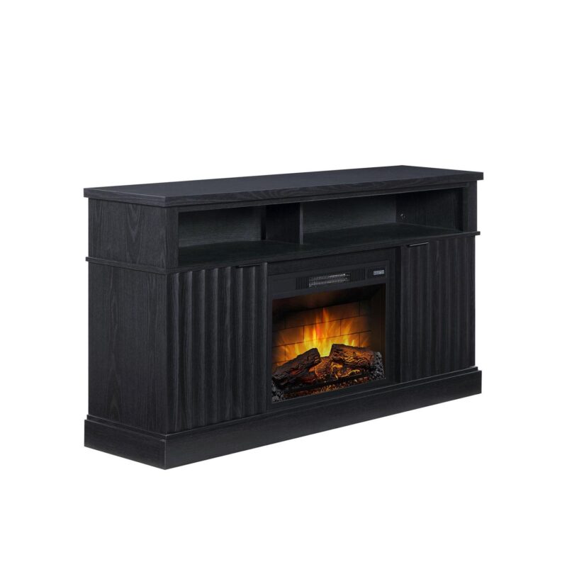 Whalen Furniture Harris Fluted Media Fireplace Console for TVs up to 70a , Black Finish - Image 14