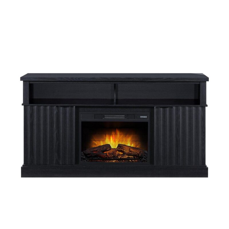 Whalen Furniture Harris Fluted Media Fireplace Console for TVs up to 70a , Black Finish - Image 10