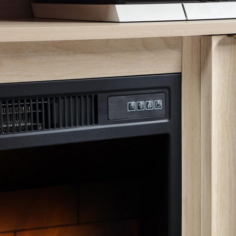 Whalen Furniture Harris Fluted Media Fireplace Console for TVs up to 70a , Pine Finish - Image 8