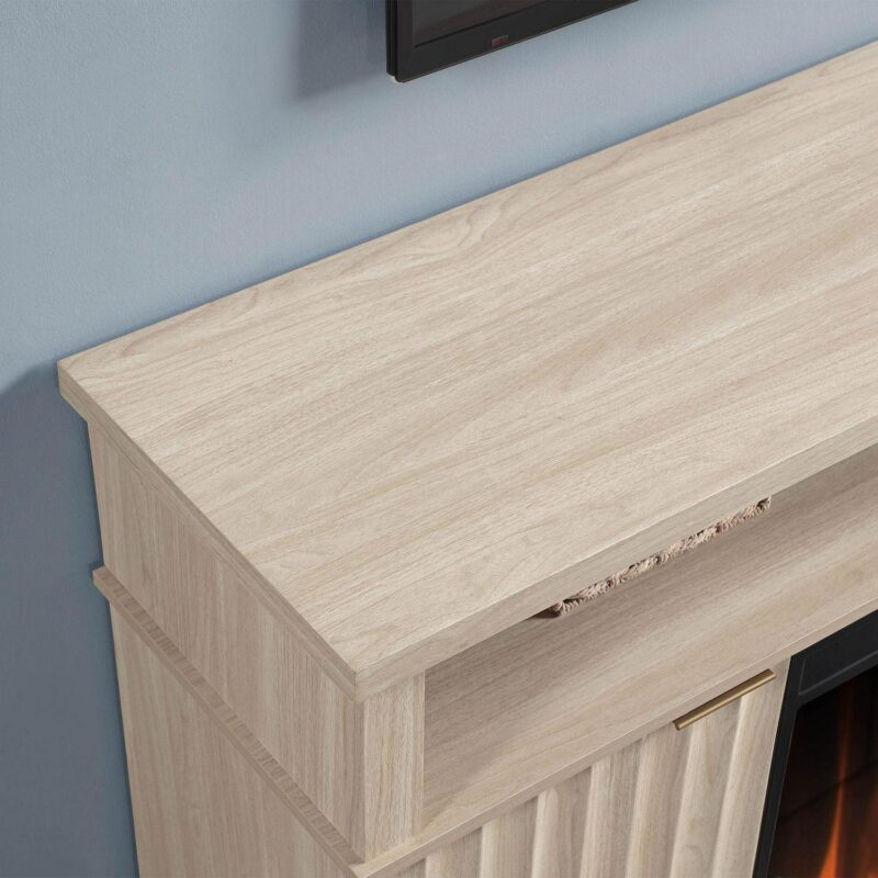 Whalen Furniture Harris Fluted Media Fireplace Console for TVs up to 70a , Pine Finish - Image 6