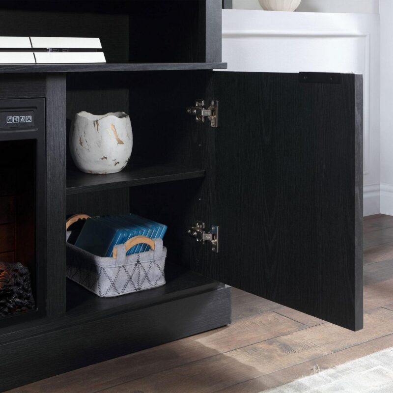 Whalen Furniture Harris Fluted Media Fireplace Console for TVs up to 70a , Black Finish - Image 9