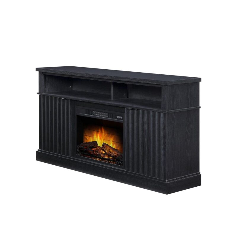 Whalen Furniture Harris Fluted Media Fireplace Console for TVs up to 70a , Black Finish - Image 15