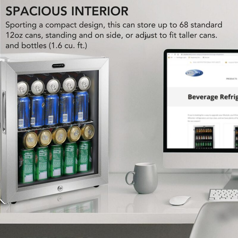 Whynter 68 Can Stainless Steel Beverage Refrigerator with Lock - Image 2