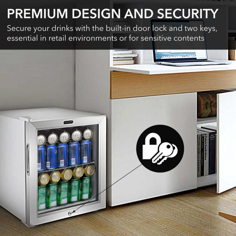 Whynter 68 Can Stainless Steel Beverage Refrigerator with Lock - Image 9