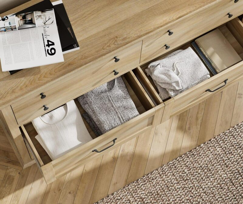 Wide Oak 8 Drawer Dresser for Bedroom, Wooden Chest of Drawers for Living Room - Image 4