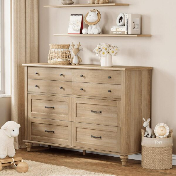 Wide Oak 8 Drawer Dr 725cf7fa614847f4baae9f58ad0e20ed