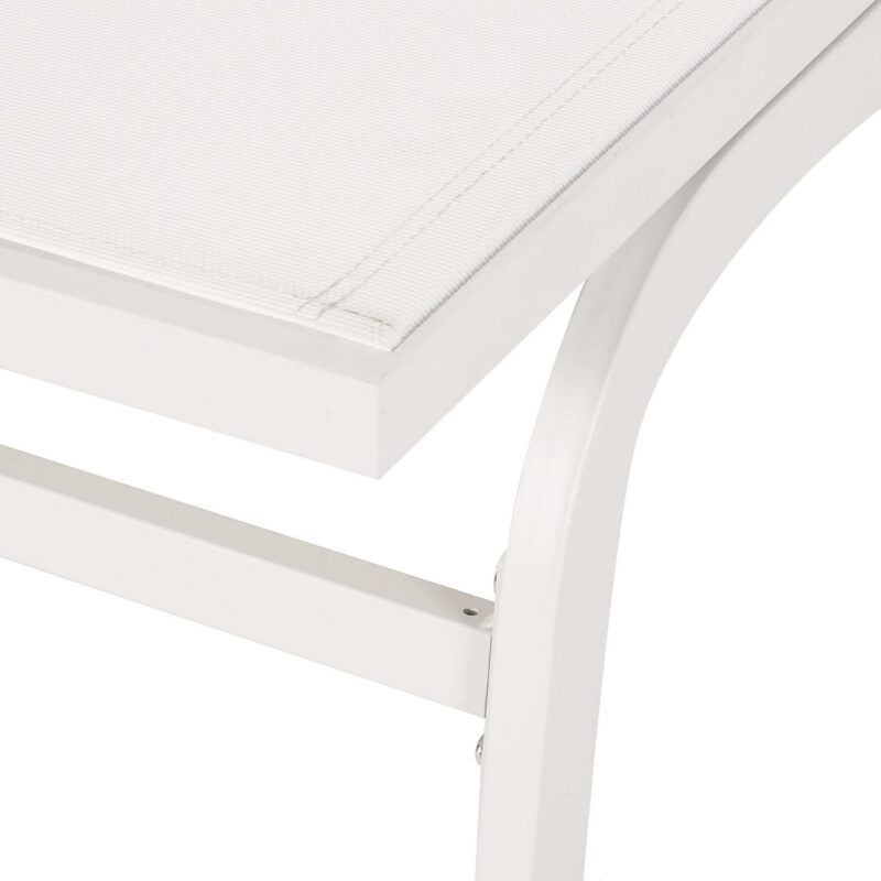 Wilsey Outdoor Aluminum and Outdoor Mesh Chaise Lounge, Set of 2, White - Image 4
