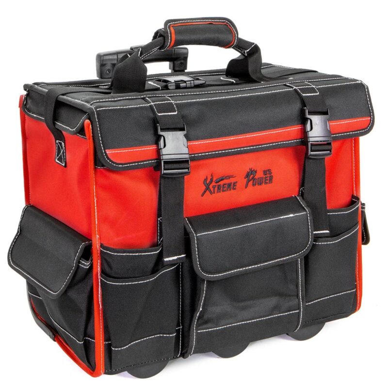 XtremepowerUS 18'' Rolling Tool Bag, Waterproof Tool Bag with Wheels, Portable Storage Organizer Rolling Tool Tote, for Electrician, Construction - Image 7