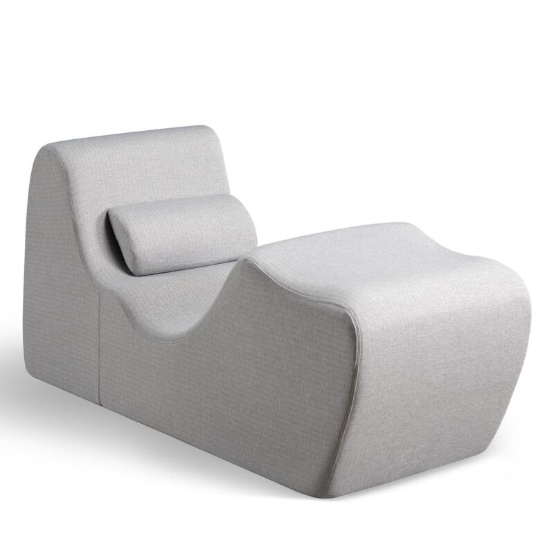 Zinus Lotus Zero Gravity Foam Indoor Chaise Lounger, Herringbone Light Grey - Image 3