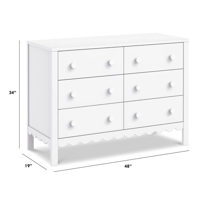 daVinci Sammy Scallop 6-Drawer Dresser in White - Image 5