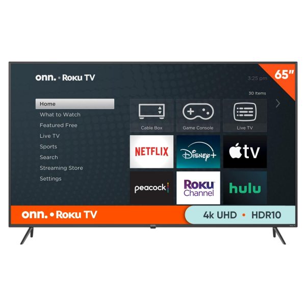 onn 65a Class 4K UHD (2160P) LED Roku Smart Television HDR (100012587)
