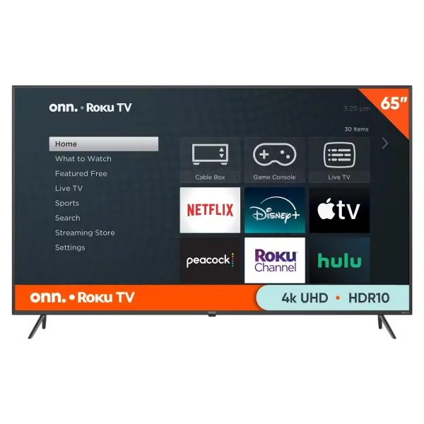 onn 65a Class 4K UHD (2160P) LED Roku Smart Television HDR (100012587)