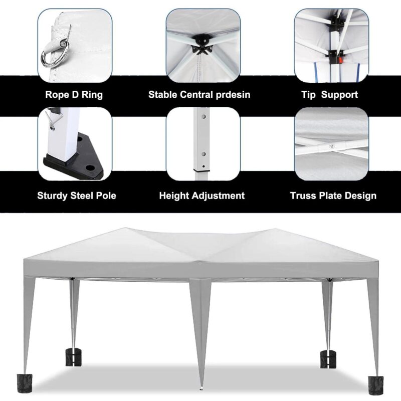 10'x20' EZ Pop Up Canopy Tent,Folding Outdoor Party Wedding Event Tent with 6 Removable Sidewalls for Parties Camping Wedding,Black - Image 3