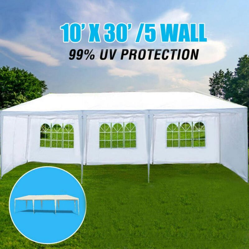 10'x30' Canopy Tent Wedding Party Outdoor Gazebo with 5 Removable Sidewalls for Weddings and Events - Image 3