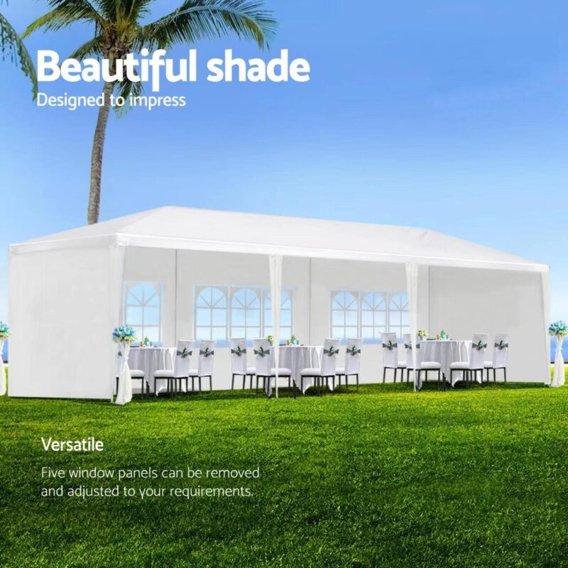 10'x30' Canopy Tent Wedding Party Outdoor Gazebo with 5 Removable Sidewalls for Weddings and Events - Image 7