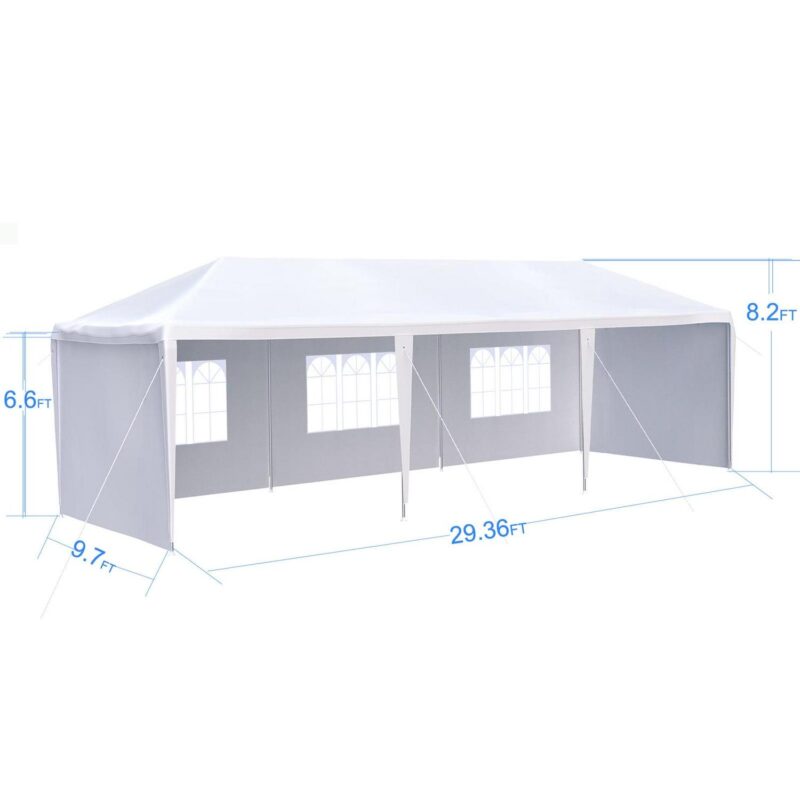 10'x30' Canopy Tent Wedding Party Outdoor Gazebo with 5 Removable Sidewalls for Weddings and Events - Image 5