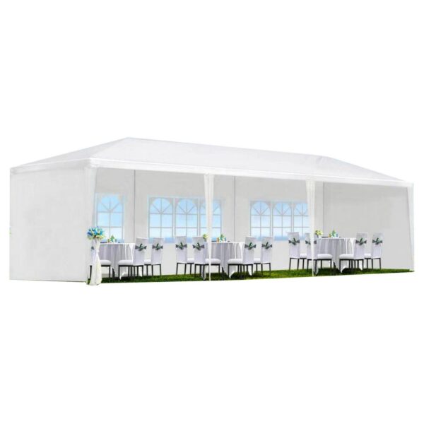 10'x30' Canopy Tent Wedding Party Outdoor Gazebo with 5 Removable Sidewalls for Weddings and Events