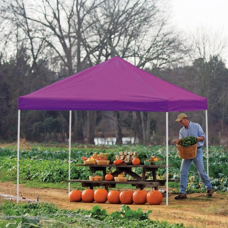10' x 10' Pro Pop-up Canopy Straight Leg, Purple Cover - Image 2
