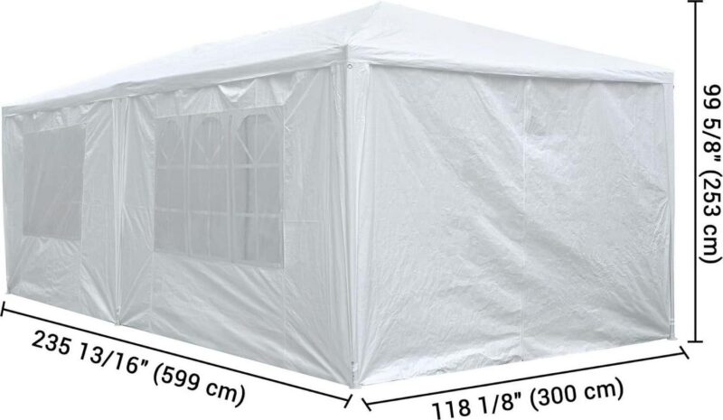 10' x 20' Outdoor Wedding Party Tent 6 Sidewalls White - Image 4